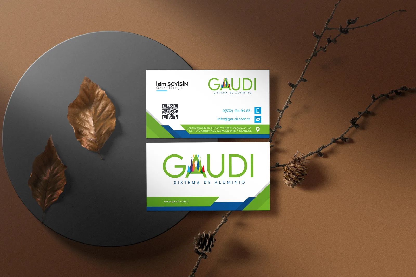 Gaudi Aluminum basılı kurumsal kimlik uygulaması