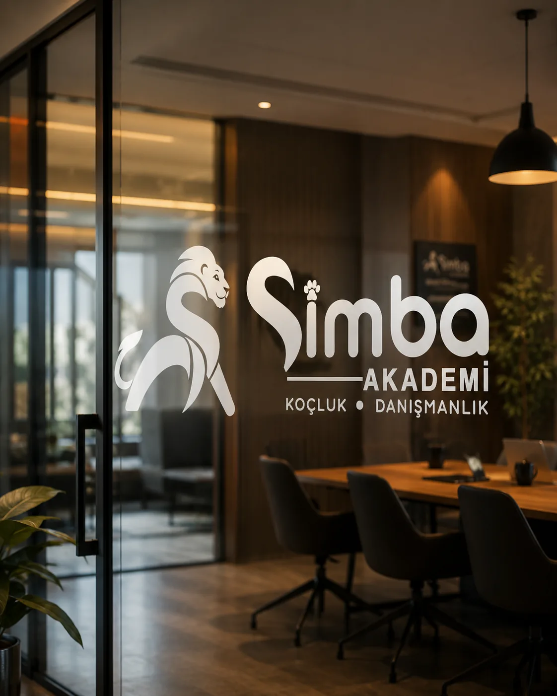 Simba Akademi geometrik logo tasarımı detay görünümü